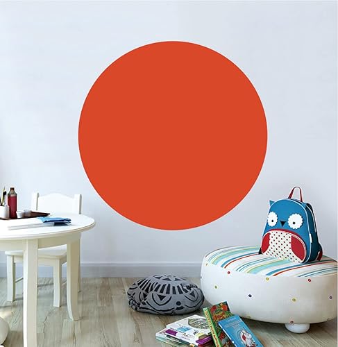 Calcomanía de pared de círculo, color simple, decoración del hogar, estilo nórdico, geométrico, sol, decoración de pared, pegatina YT5776 (naranja,