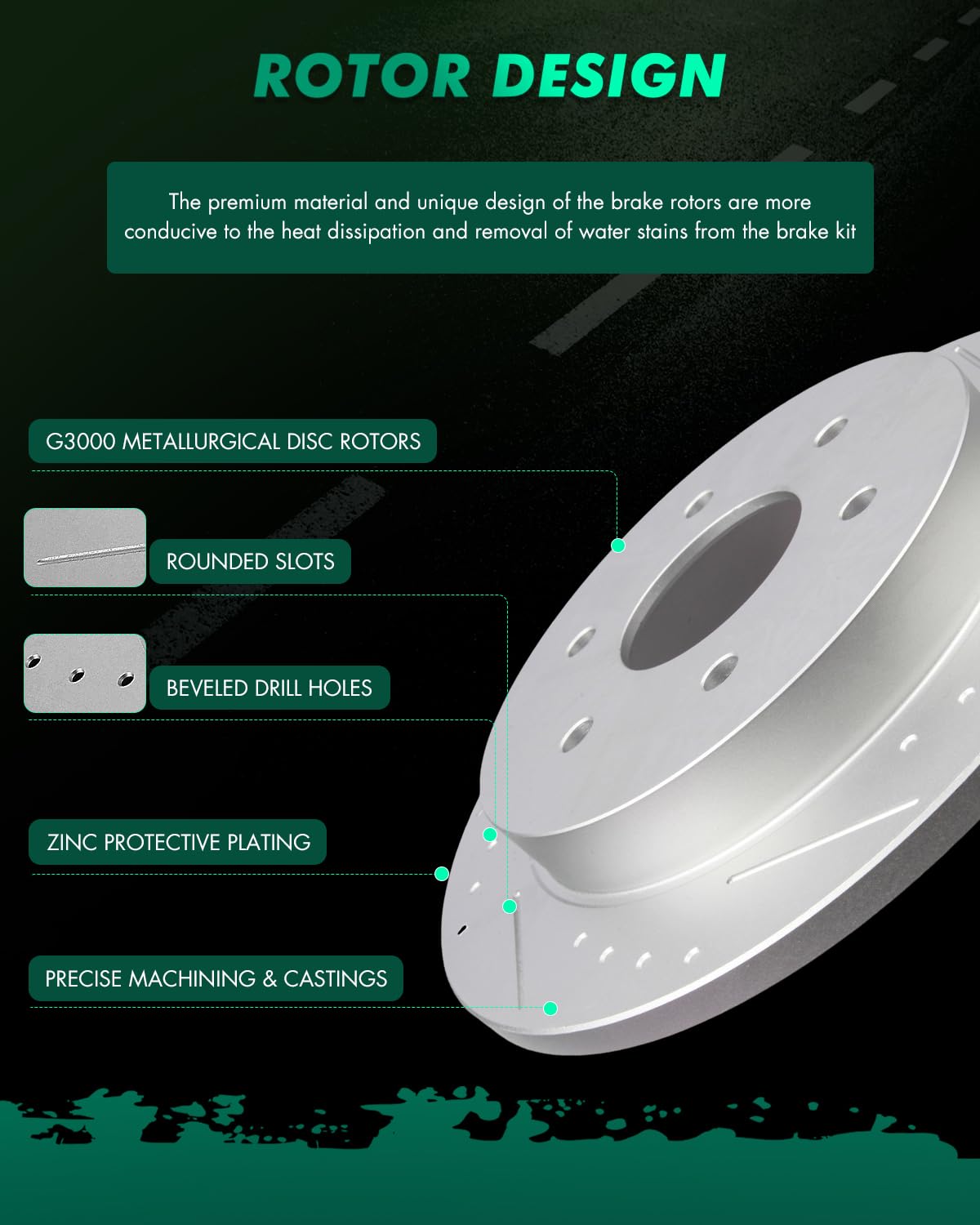 Amazon.com: SCITOO Rear Brake Rotors, 2pcs Slotted Brakes