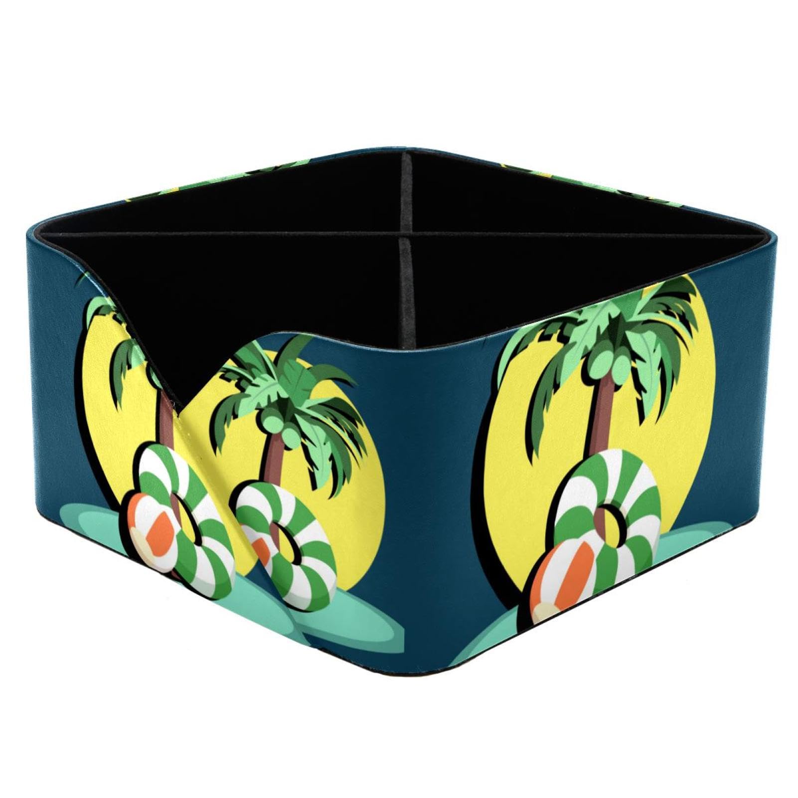 Boîte de rangement rectangulaire Island Cocotier organisateur papeterie cosmétiques enfant