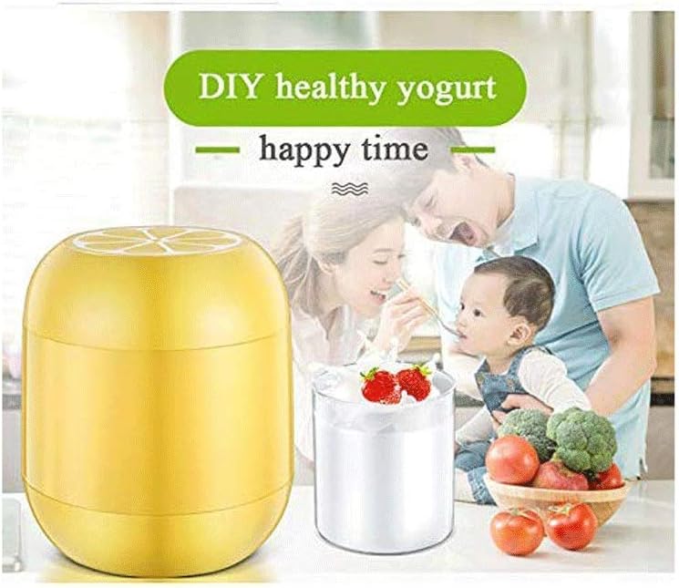 Household Yogurt Machine, Mini Automatic Yogurt Machine and Cheese Machine Borosilicate Glass Liner Combination (Color : Yellow)