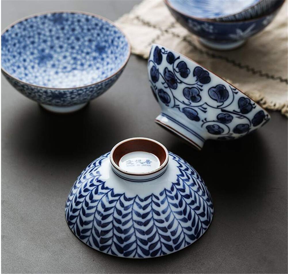 Ramenschüssel Keramik japanischer Stil Servierschale Porzellanschale blau weiß Geschirr Keramik große leichte Salatschüssel Müslischalen Nudelschalen