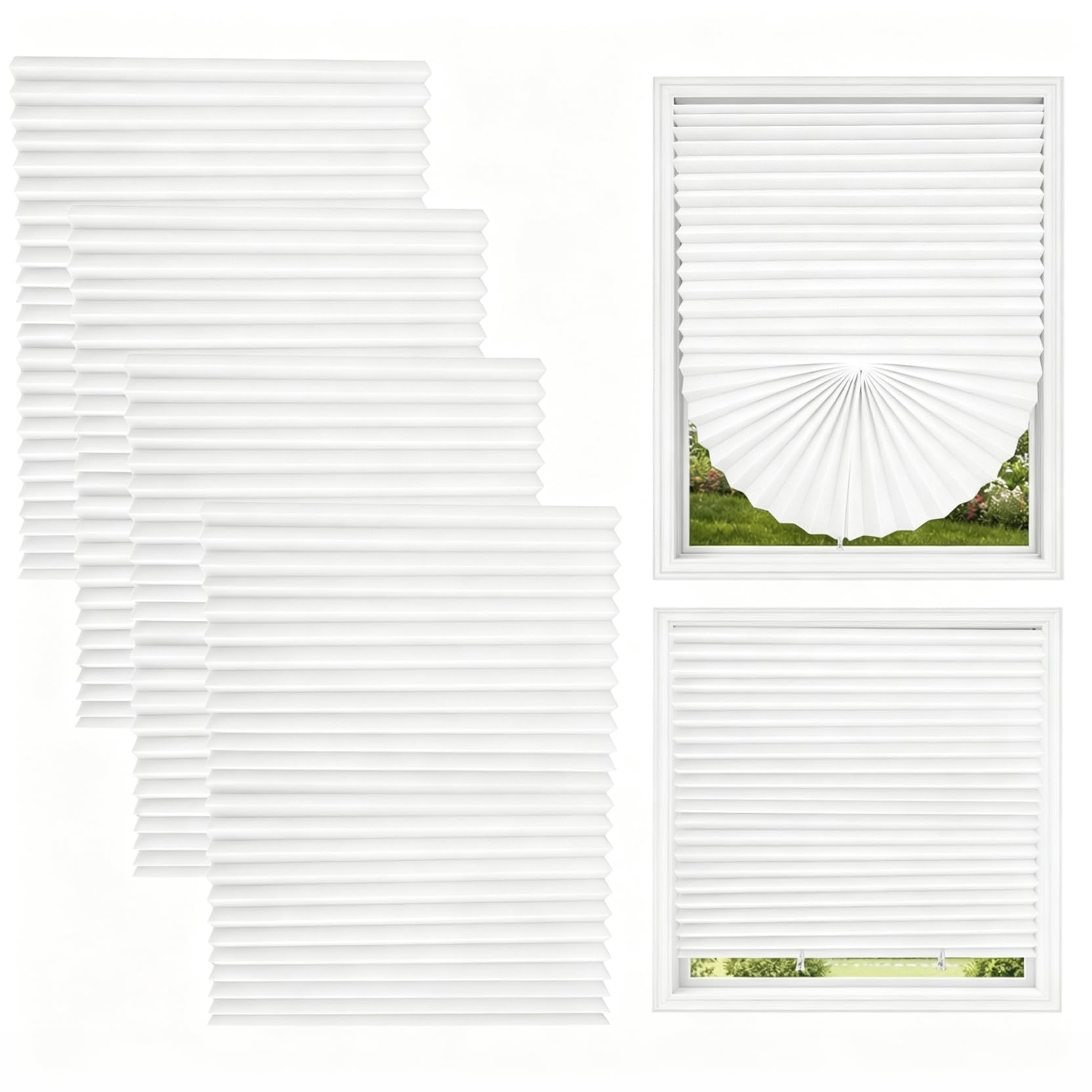 4Pcs Temporary Blinds, Non-woven, 150 X 60 cm, No Drill Blinds For Windows