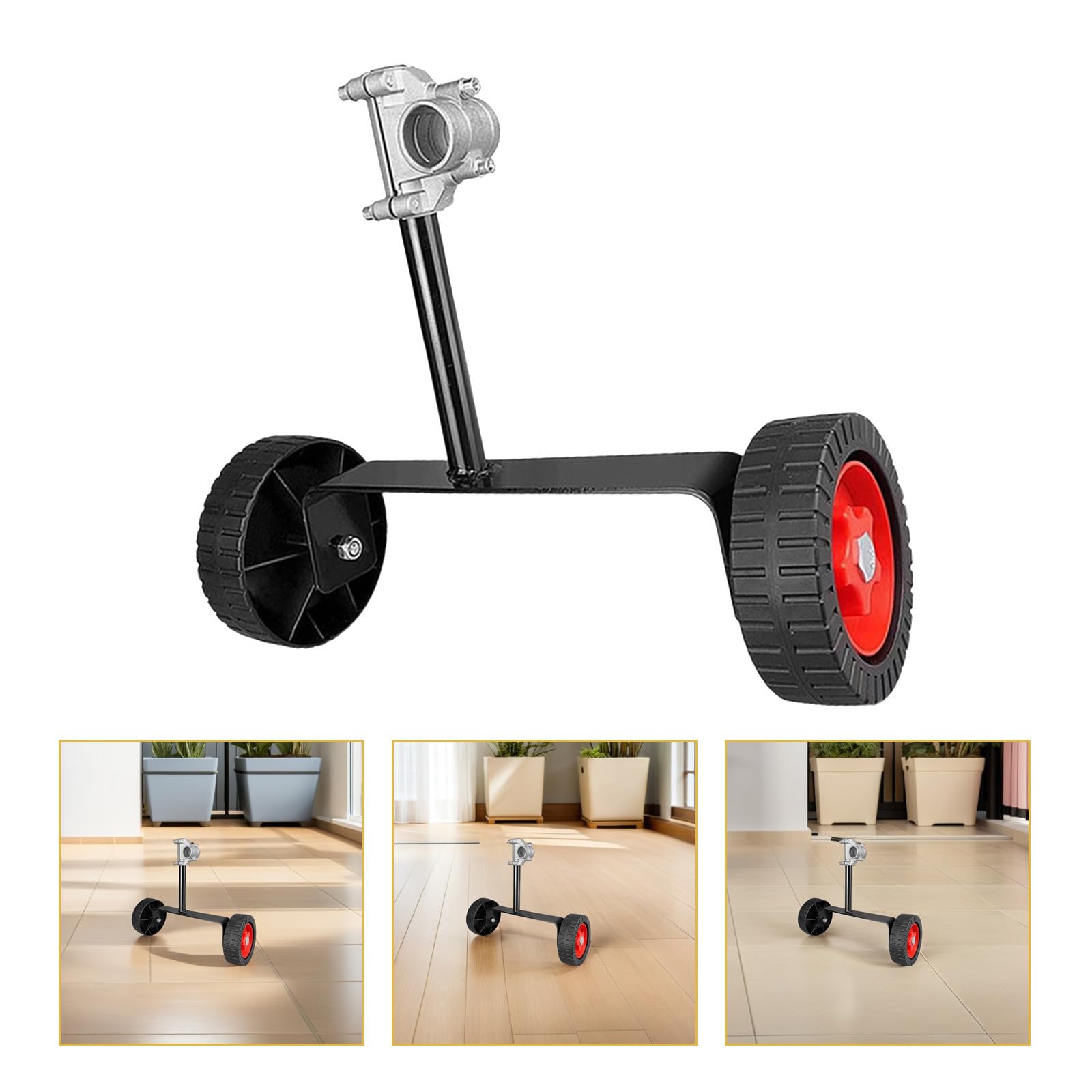MAGICLULU Ruedas de Repuesto para Cortacésped de 28 Mm, Ajustables en Altura y Ligeras, Fabricadas en Goma y Acero Inoxidable, Accesorio para Jardín y Carrito
