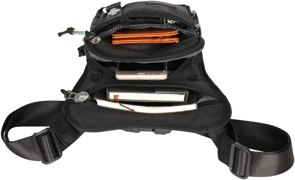 Larswon Thigh Pack, Leg Bag Thigh Pouch Bag Tactical Waist Bag Motrocycle Bag Waterproof Black : Sports & Outdoors