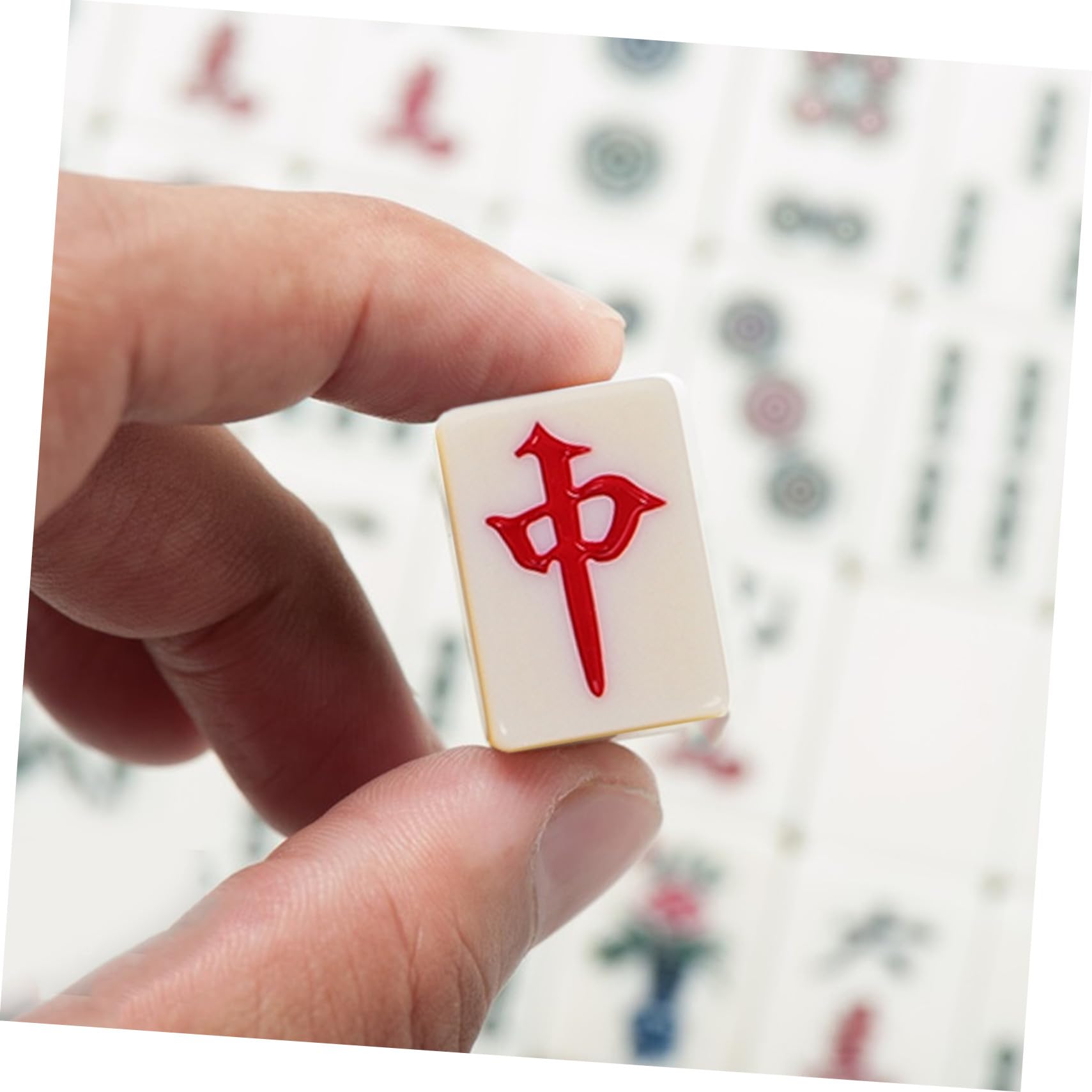 Outanaya Kleines Mahjong Brettspiel aus Melamin für Soziale Events und Studentenwohnheim mit Interaktivem Spielspaß in 1 Kasten Tragbares Mahjong für Unterwegs
