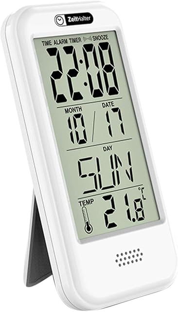 POHOVE Calendar Day Clock,Digital Calendar Alarm Day Clock Extra Large Display LED Battery Operated Atomic Desktop Clock Home Decor For Vision Impaired, Elderly, Memory Loss