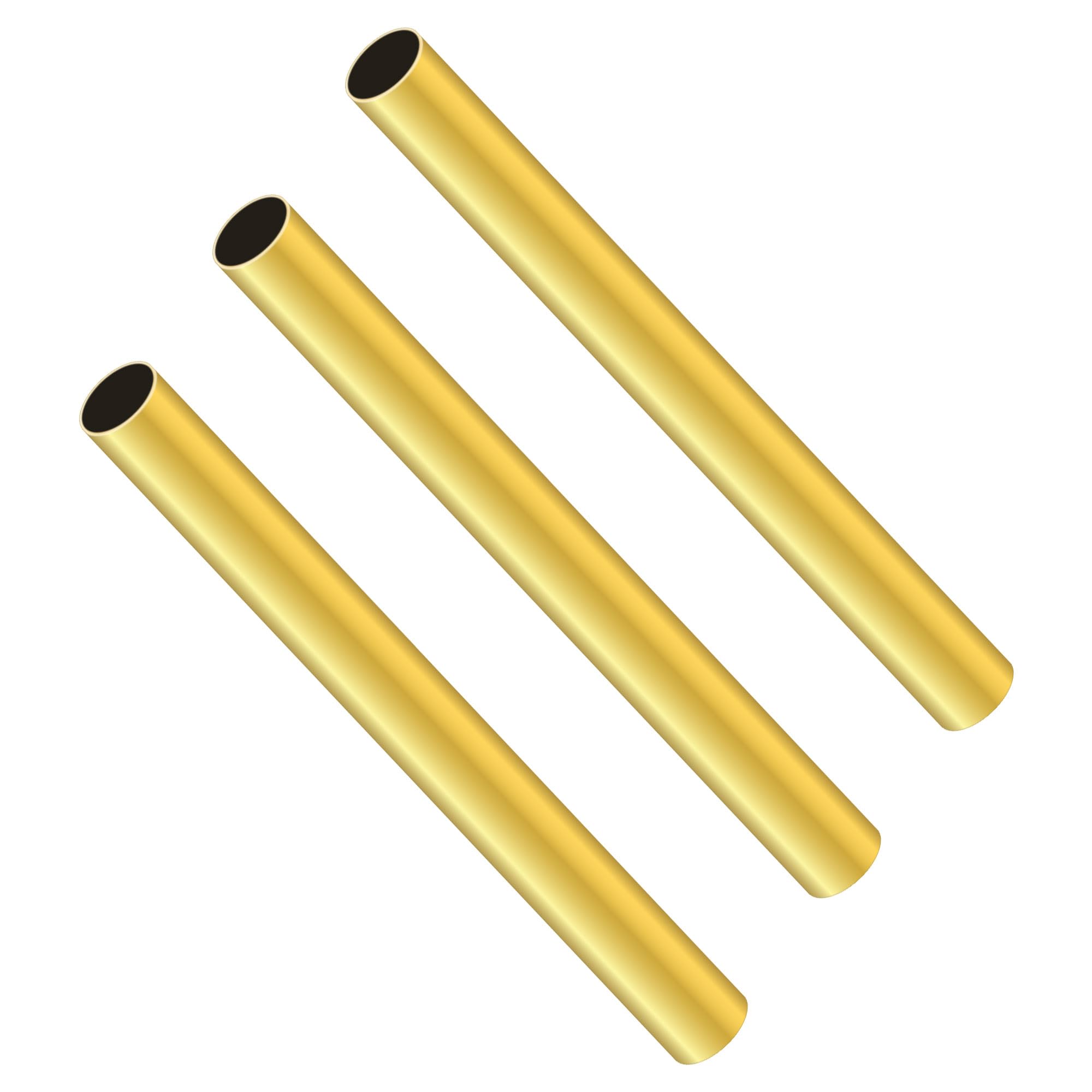 Lavmhab Gold Round Brass Tube 9Mm Od X 0.3Mm Wall Thickness X 200Mm Length, Seamless Round Brass Pipes Tubing For Diy Craft (3 Pcs)