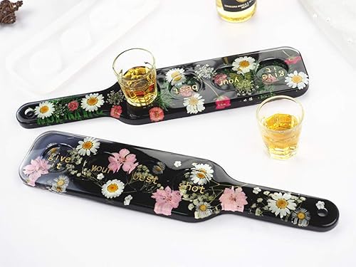 Miniatura 5 de Miamay Soporte de vidrio de chupito, molde de resina, bandeja de servir de vidrio de chupito, molde de resina epoxi para decoración del hogar,