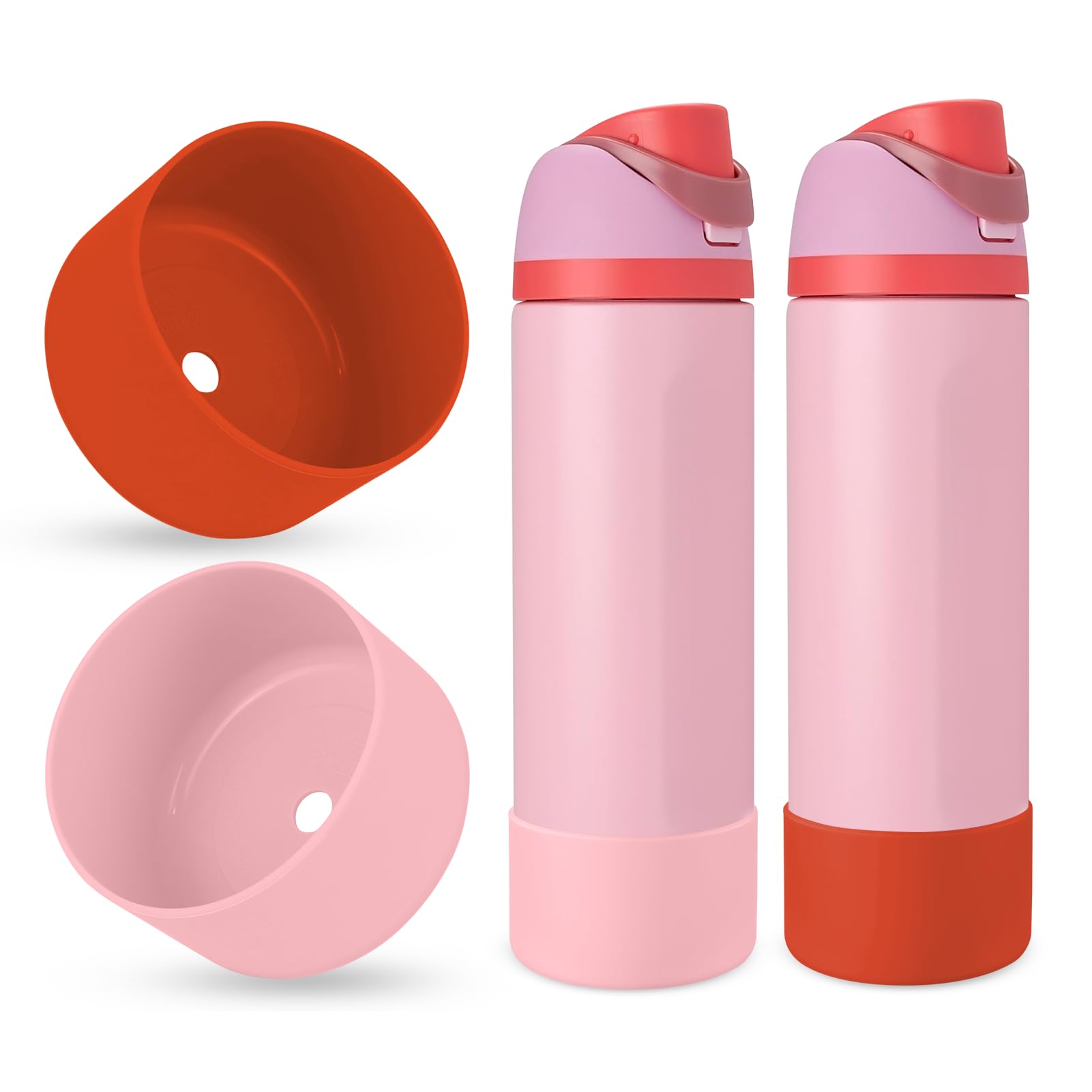 BKBY 2PCS Silicone Water Bottle Boot, Compatible with Owala 24oz 32oz 40oz, Protective Anti-Scratch & Anti-Dent No Noise Sleeve Cover for FreeSip/Twist/Flip Water Bottles