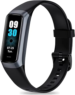 Fitness Tracker with Step Counter/Calories/Stopwatch, Activity Tracker, Health Tracker with Heart Rate Monitor, Sleep Tracker,1.10''AMOLED Touch Color Screen, Pedometer Watch for Women Men