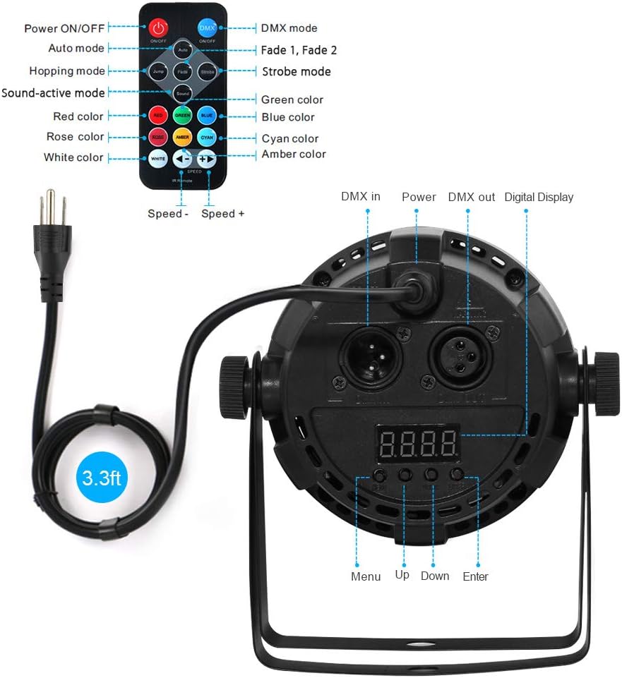 Par Lighting for Stage Lights, YeeSite 24W 6LEDs RGBW 4 in 1 Par Lights by Remote Control Uplighting for DJ Lighting Wedding Birthday Party Stage Lighting