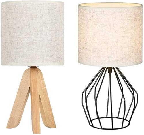 Miniatura 1 de HAITRAL Lámparas pequeñas para mesita de noche, modernas lámparas para dormitorio, sala de estar, comedor (productos agregados)