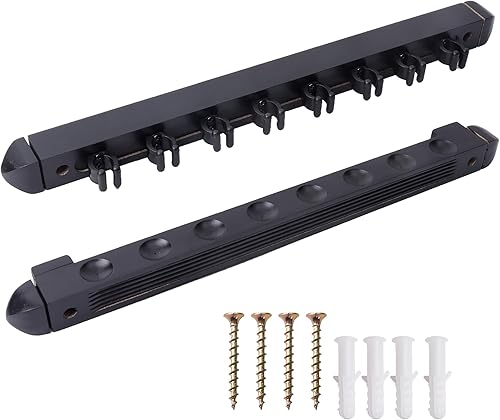 Miniatura 11 de GSE Games & Sports Expert 2-Piece 6/8/12 Billiard Pool Cue Rack Wall Mounted Holders, Billiard Cue Sticks Wall Rack Set