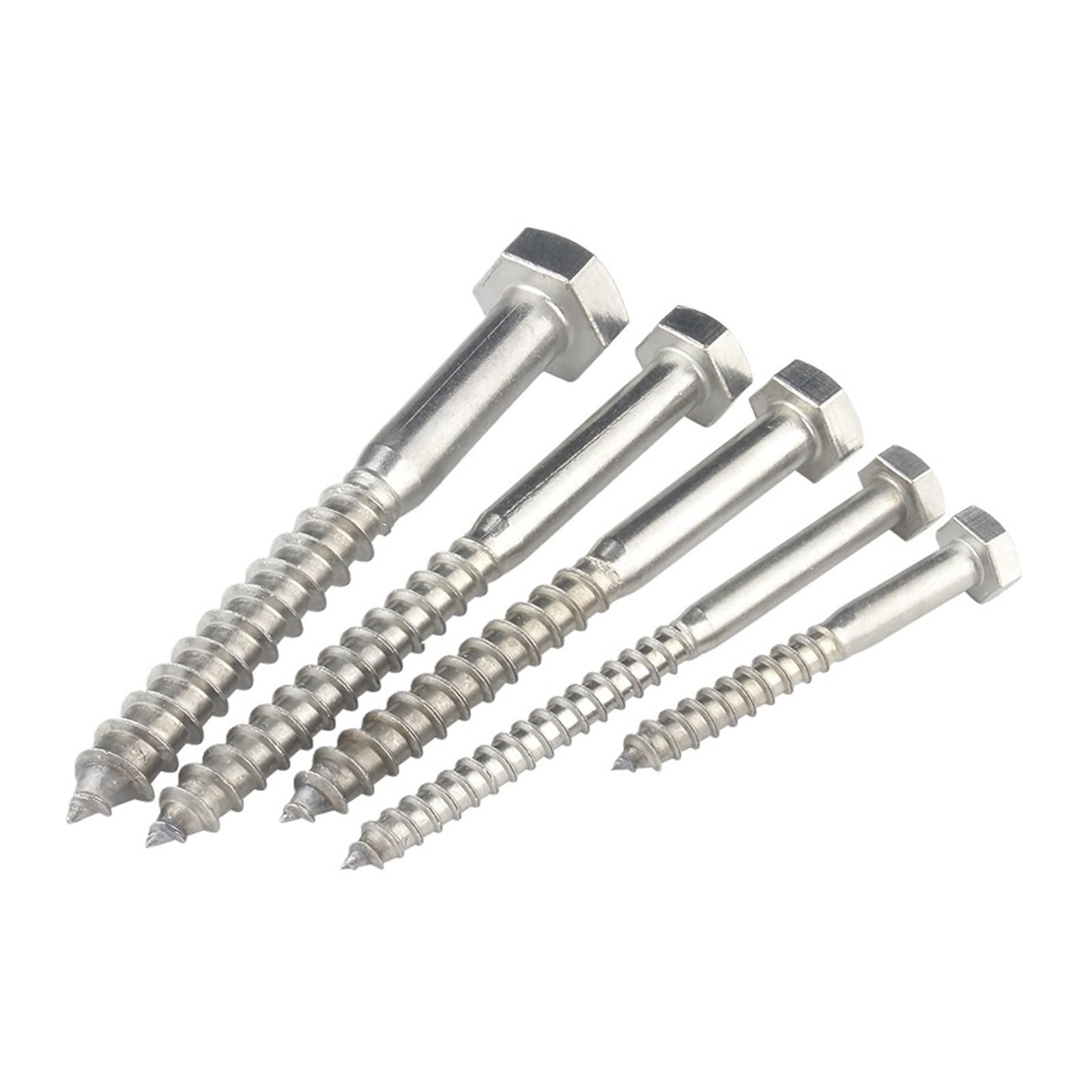 Bulloni for legno autofilettanti a testa esagonale in acciaio inossidabile M6 / M8 M10 M12 304 Lunghezza 90~200 mm(M10x140mm-(3Pcs))