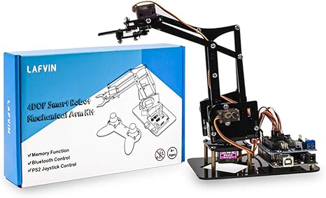 Amazon Com Harti 4dof Acrylic Toys Robot Mechanical Arm Claw Kit Manipulator For Arduino Uno R3 Programming Diy Assembly Robot With Cd Tutorial Remote Control Ps2 Home Kitchen
