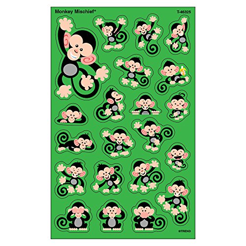TREND ENTERPRISES, INC. Monkey Mischief superShapes Stickers-Large, 200 ct