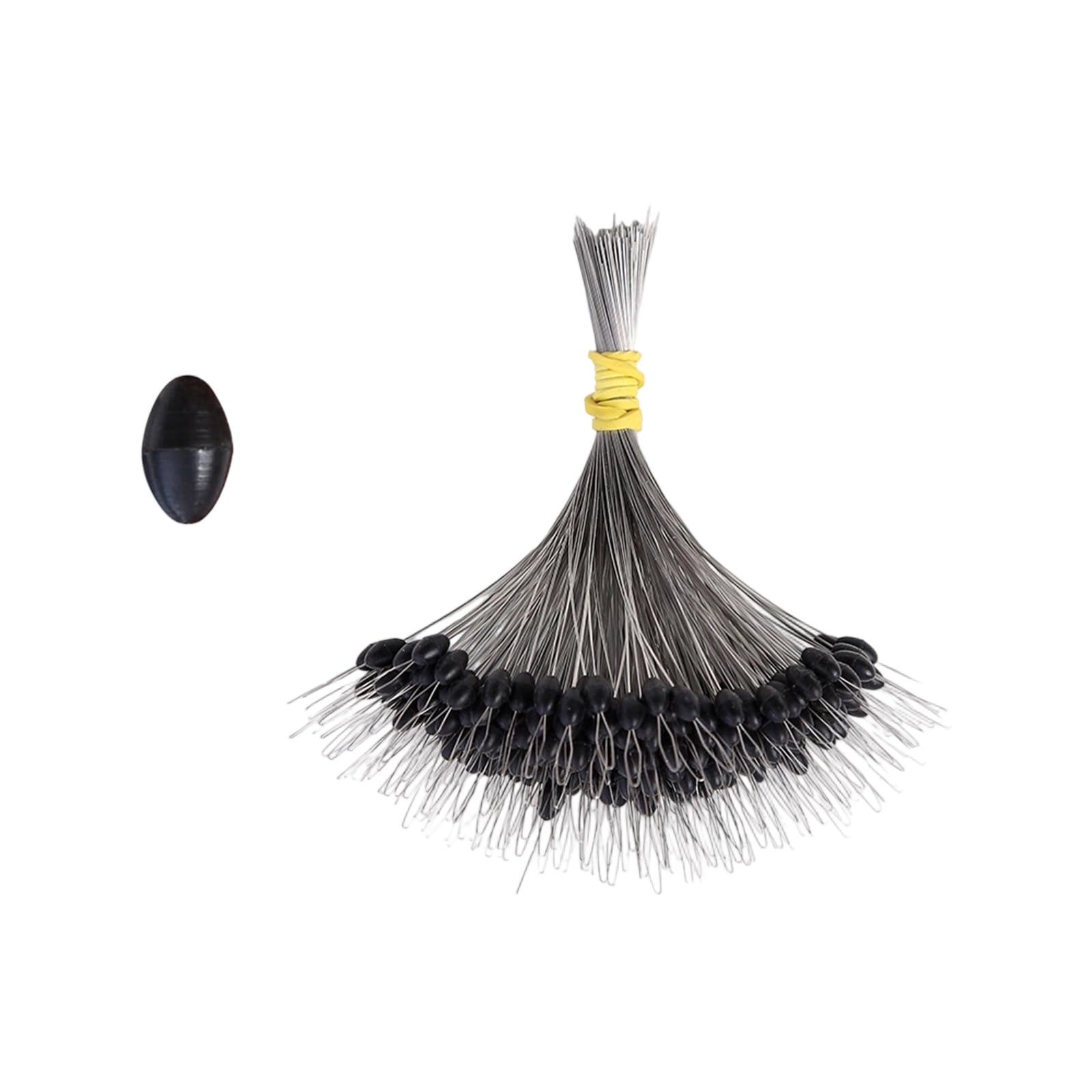 CRFFZ 300Pcs Space Bean Fishing Bobbers Stoppers Float Sinkers Stops for Fishing Line Oval/Cylinder Float Stop Stoppers Stop