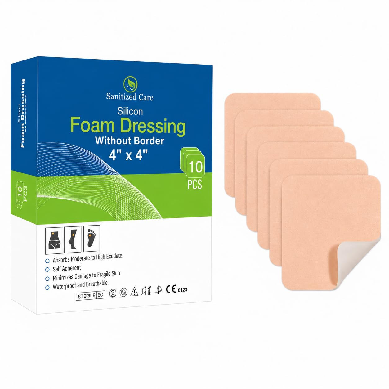 Silicone Foam Dressing with Adhesive Border 2"x5" Pack of 5, Silicone Bandages for Wound Care, Waterproof Bandage for Surgical Wounds, Bed Sores & Pressure Ulcers, Gentle Removal & High Absorbency — Amazon image 10
