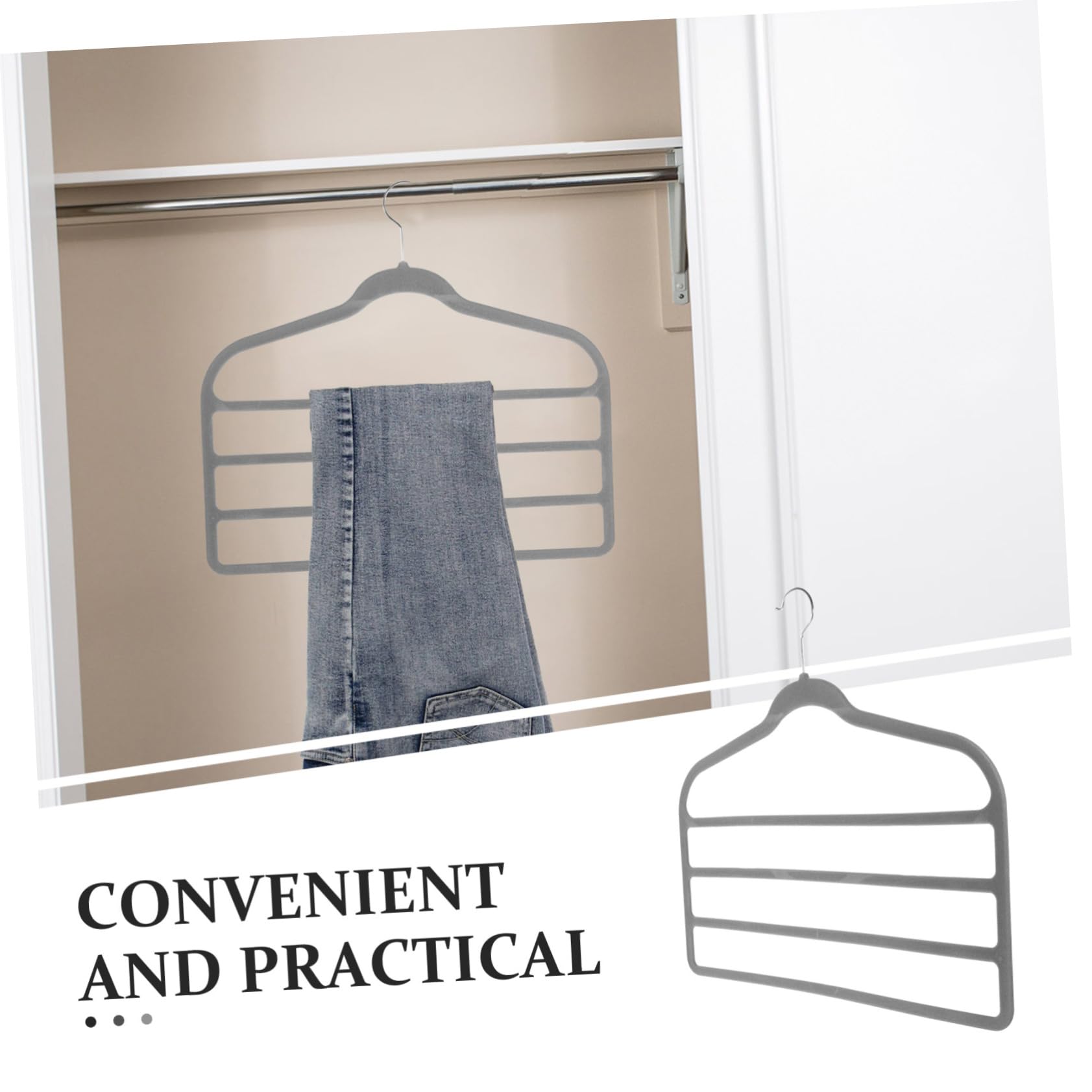 ABOOFAN 10 Perchas Multicapa de Plástico con Recubrimiento de Terciopelo Antideslizante para Pantalones, Optimización de Espacio y Uso Seguro el Hogar