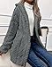 Women Button Up Open Front Cardigan Long Sweaters Fall Winter Oversized Hooded Outerwear Casual Sherpa Jacket Coat (Grey,X-Large)