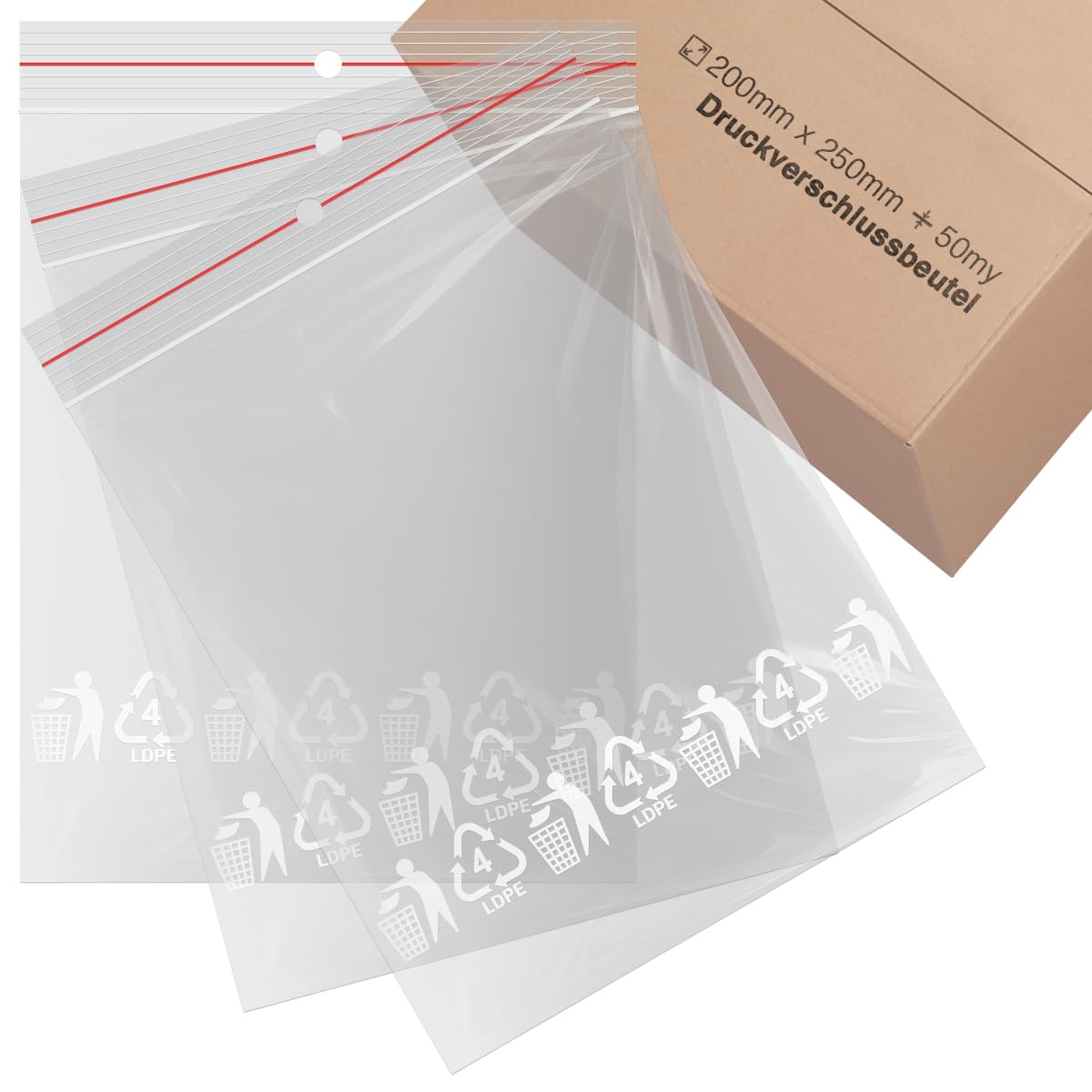 Lot de 400 sachets ZIP 20 x 25 cm - sachet plastique ZIP transparent de qualité supérieure