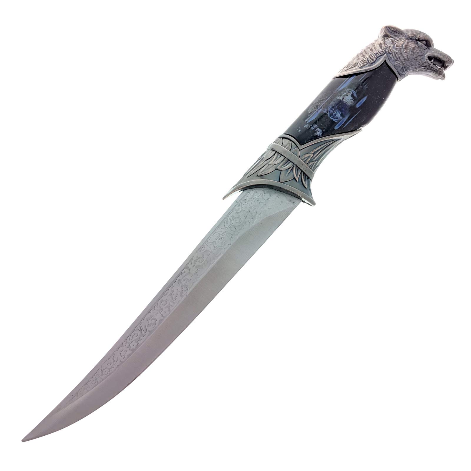 ASR Outdoor Dagger Collectible Knife Black Wolf Etched Design