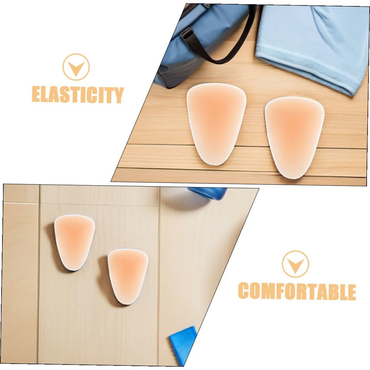 Alipis Ginocchiere in Silicone Adesive per Protezione Ginocchio, Alta Elasticità e Protezione da Cadute, 4 Pezzi Beige, per Pattinaggio e Sci