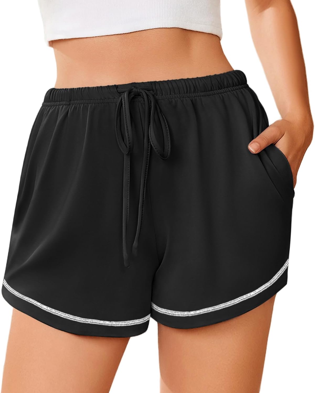 Ekouaer Pajama Shorts For Women Soft Sleep Shorts Casual Lounge Pants Comfy Pj Pants with Pockets