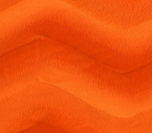 Tela Velboa de pelo sintético de ondas falsas, naranja, 60 pulgadas de ancho, vendido por The Yard