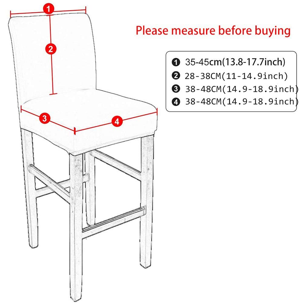 Housses de Chaise Hautes Housse de Tabouret de Bar Housses de Chaise de Bar Extensible Couvre Chaises Hautes Housses Tabouret de Salle à Manger Lot de 6 Gris foncé