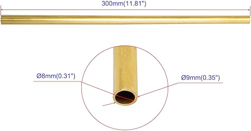 Miniatura 2 de Aopin - Tubo redondo de cobre latón 0315in x OD 0354in tubo de cobre hueco 11811in 1181in 1181in de longitud para tubos capilares de refrigeración