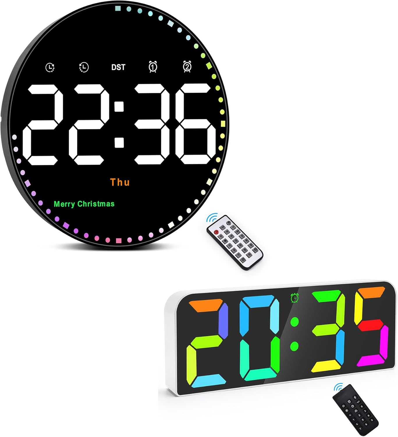 SZELAM Digital Wall Clock, LED Digital Alarm Clock Large