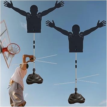 2 Pack Basketball Defender Mannequin Trainer, Adjustable Hands Up Defence Dummy for Shooting Dribbling Handling Drills Height 130