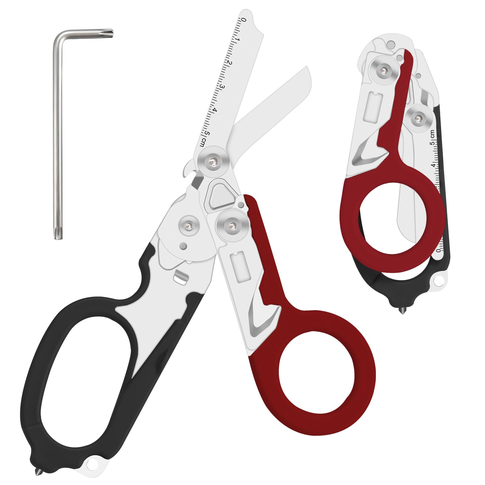 6-in-1 Heavy-Duty Emergency trauma shears (dark red)