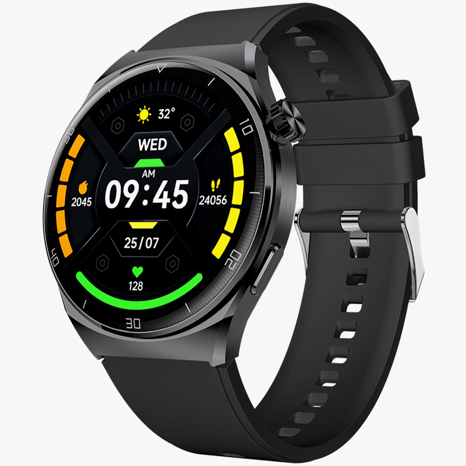 beatXP Vega X Smart Watch with 1.43" Super AMOLED Display, One-Tap Bluetooth Calling, Metal Body, Wireless Charging, Rotary Crown, 466 * 466px, 500 Nits Brightness (Electric Black) (B0BRFXV4ZM) Amazon Price History, Amazon Price Tracker