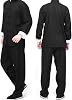Chinese Clothing Shirt, Tai Chi Clothing, Bruce Lee Siege Martial Arts Sportswear, Mens Cotton Linen Long Sleeve Kung Fu Clothing Set Color: Black, Size: L