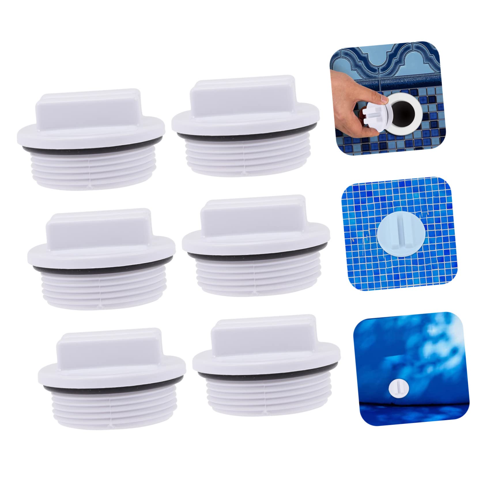 Yardwe 18pièces Bouchons De Drainage Filtrant à Vis pour De Piscine Bouchons pour Eau Installation Facile Et