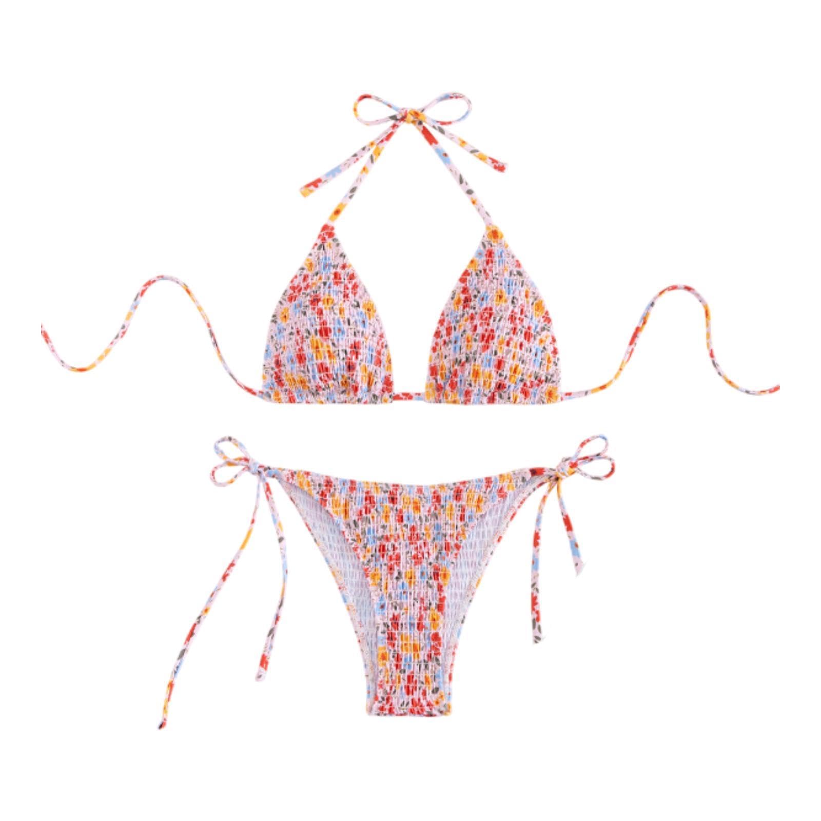 calandis ™ Women's Triangle Bikini Set Tie Side Bathing Suit for Party Travel Swim Pool Style D | Swimwear | Womens Clothing-picture-44
