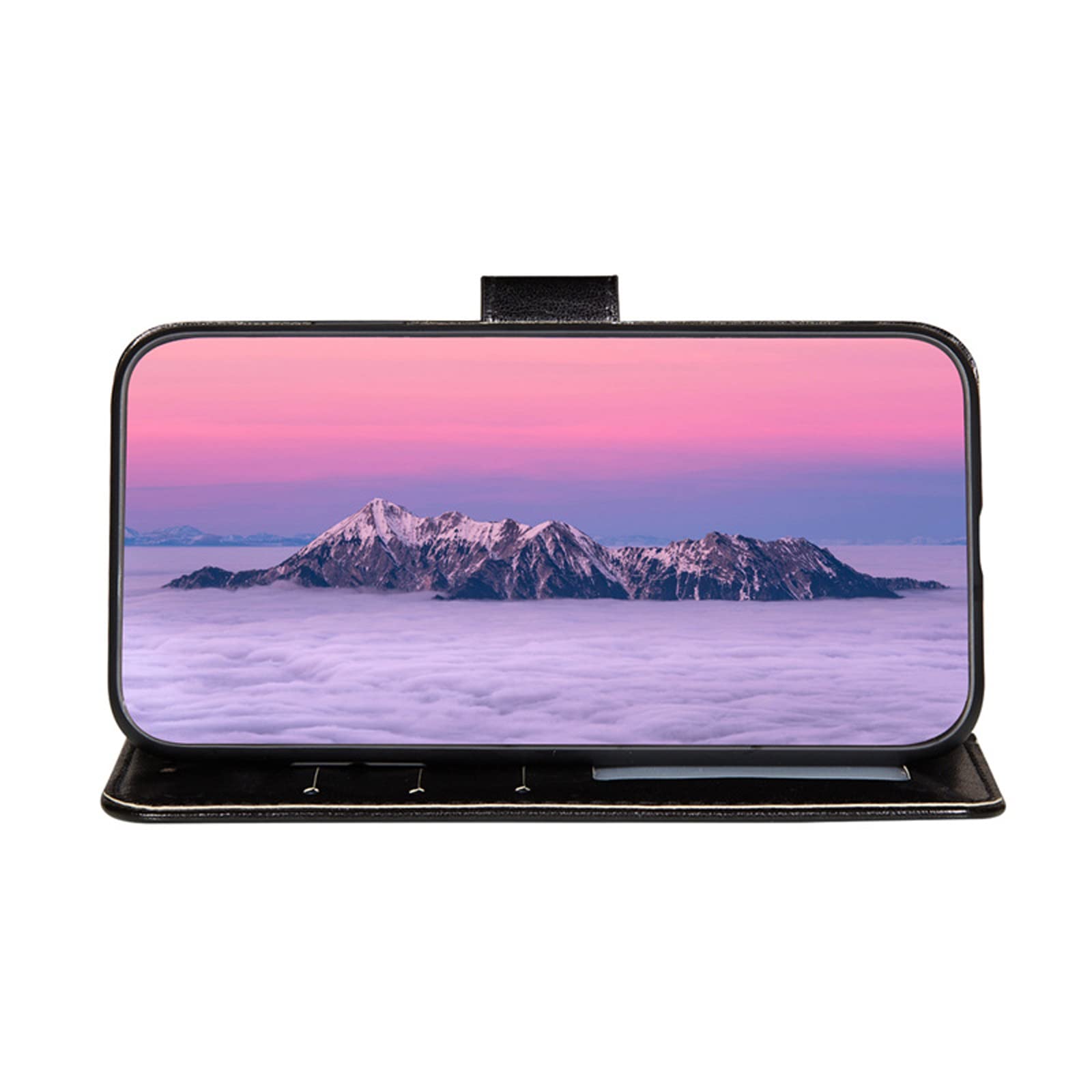 LTL Etui na telefon do iPhone 13 Mini/13/13 Pro/13 Pro Max, skórzane etui z klapką z przegródkami na karty, etui na telefon, magnetyczne zamknięcie, czarne, 13 mini 5,4 cala