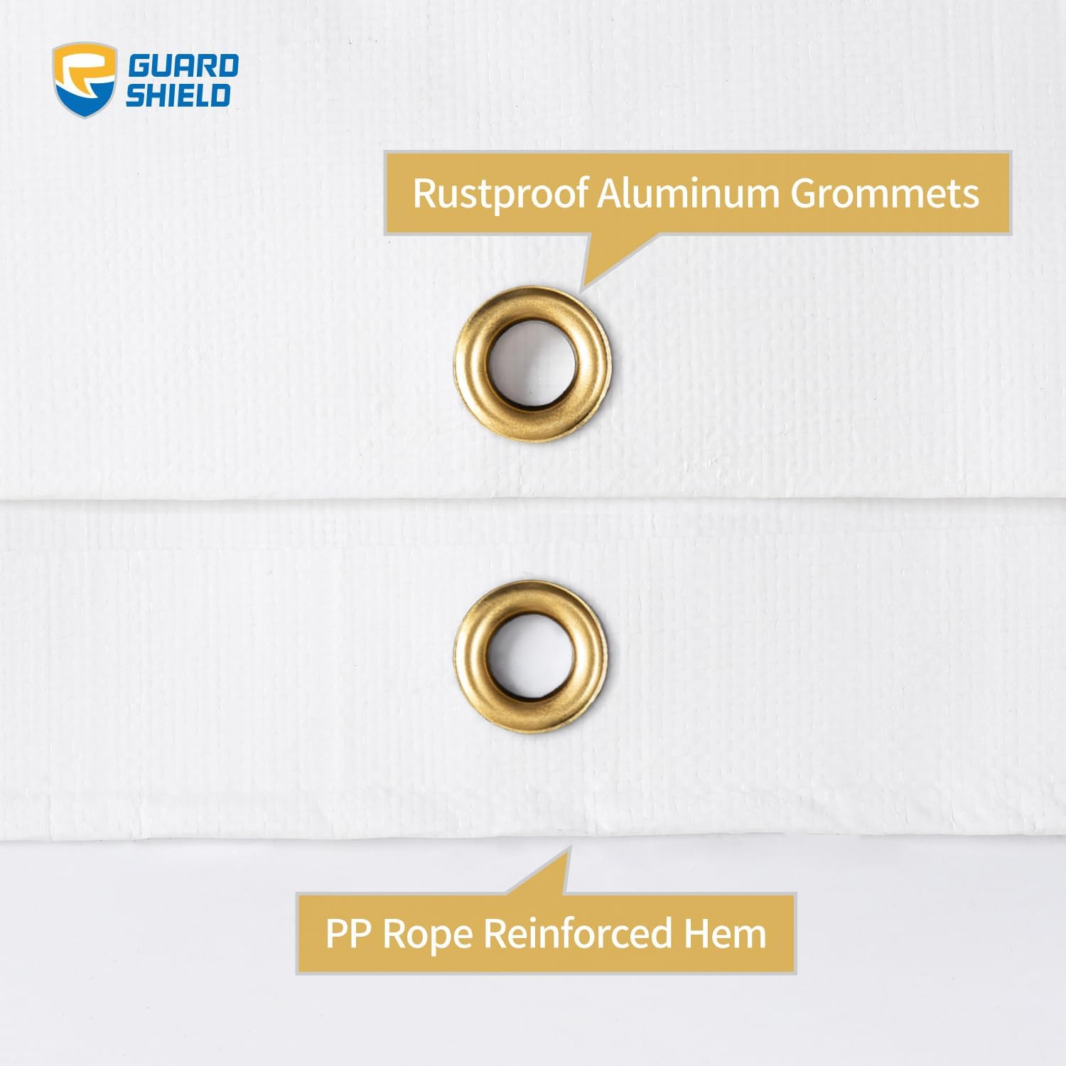 GUARD SHIELD Super Heavy Duty White Ploy Tarp Cover 12x16 Feet Waterproof Tarps 16mil Thick UV and Tear Resistant Tarpualin