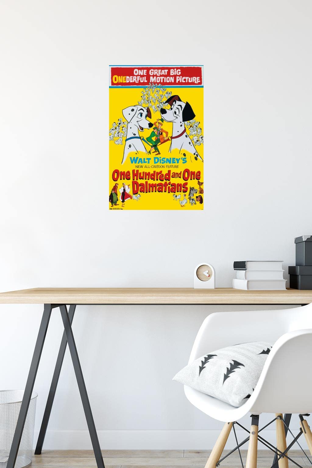 ダルメシアン ポスター フレーム付き　101 101 DALMATIANS -R96- Original 27x40 ADVANCE movie poster