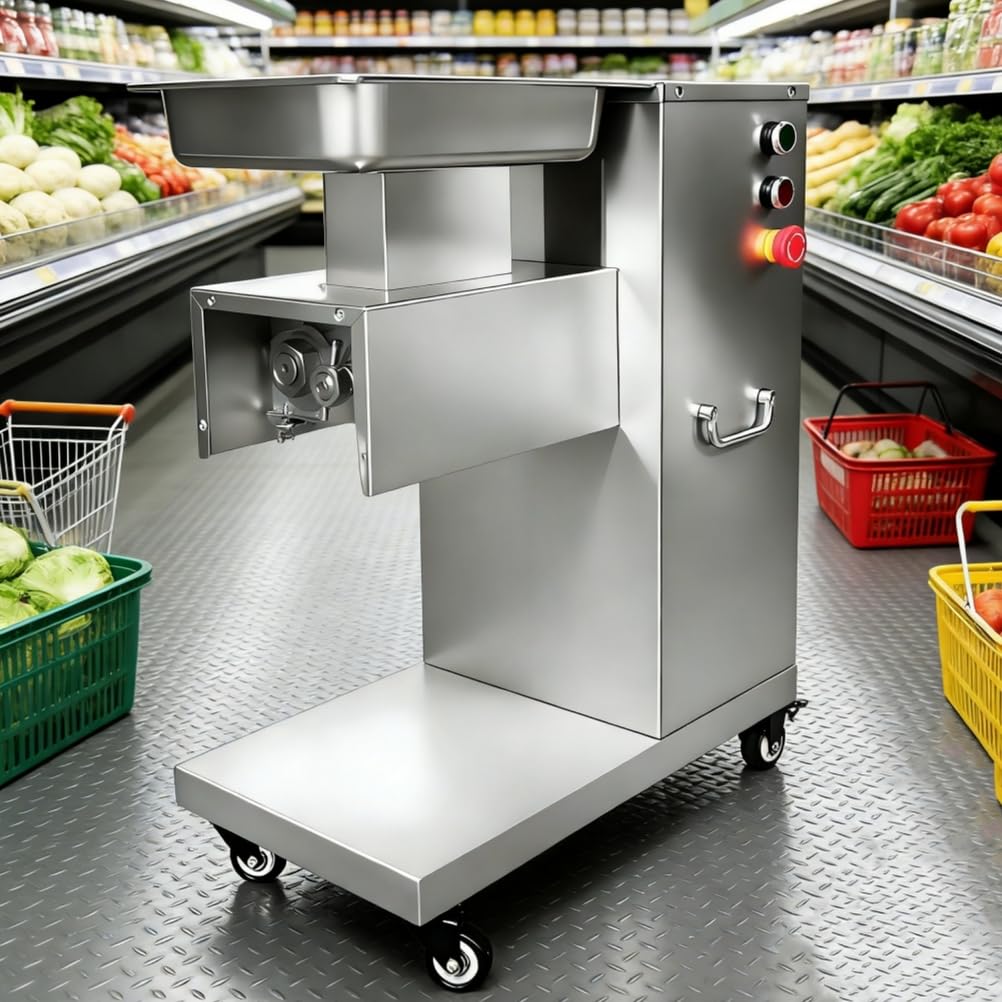 Affettatrice Verticale elettrica per Carne, Macchina per Tagliare la Carne Commerciale con Macchina in Acciaio Inossidabile, affettatrice elettrica per bancarelle