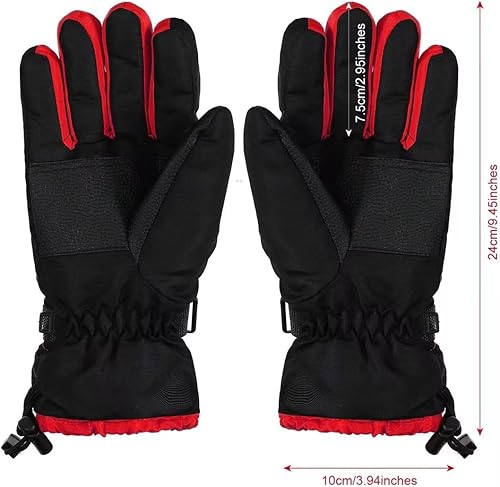 Miniatura 2 de Guantes de esquí de invierno para mujer, impermeables, resistentes al viento, guantes de nieve cálidos para actividades al aire libre en clima frío
