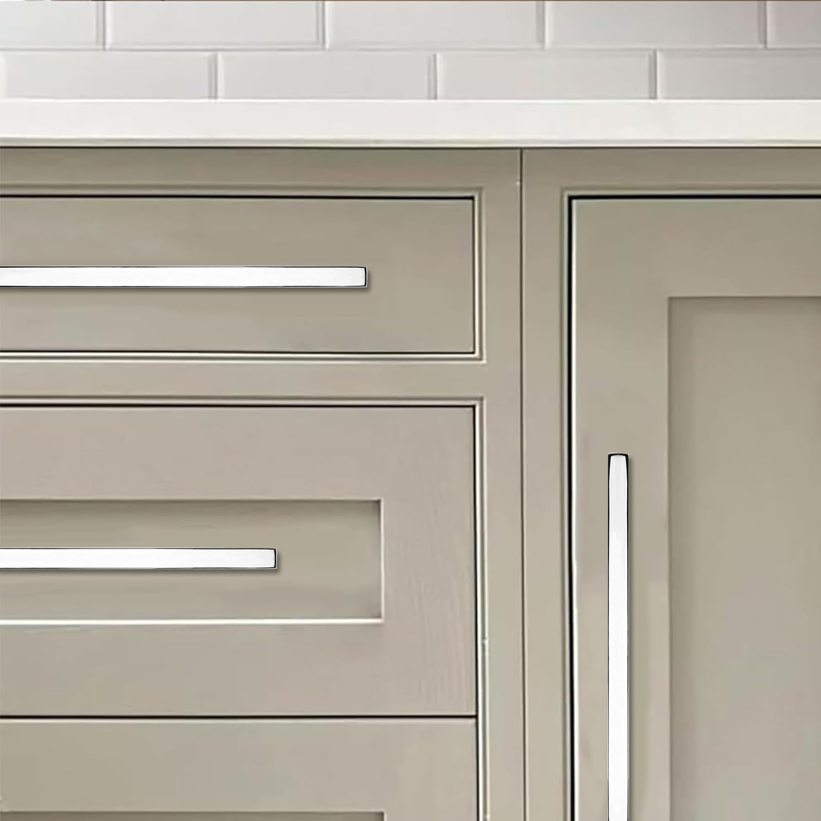 Square Polished Chrome Cabinet Pull - 207, 2-1/2 in (64 mm) — KHTUMEWARE