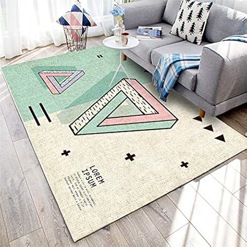 European Geometric Simple Retro Carpet Non-Slip Thickened Coffee Table Desk Beach Mat Bedroom Living Room Hotel Bed And Breakfast Carpet Cover
