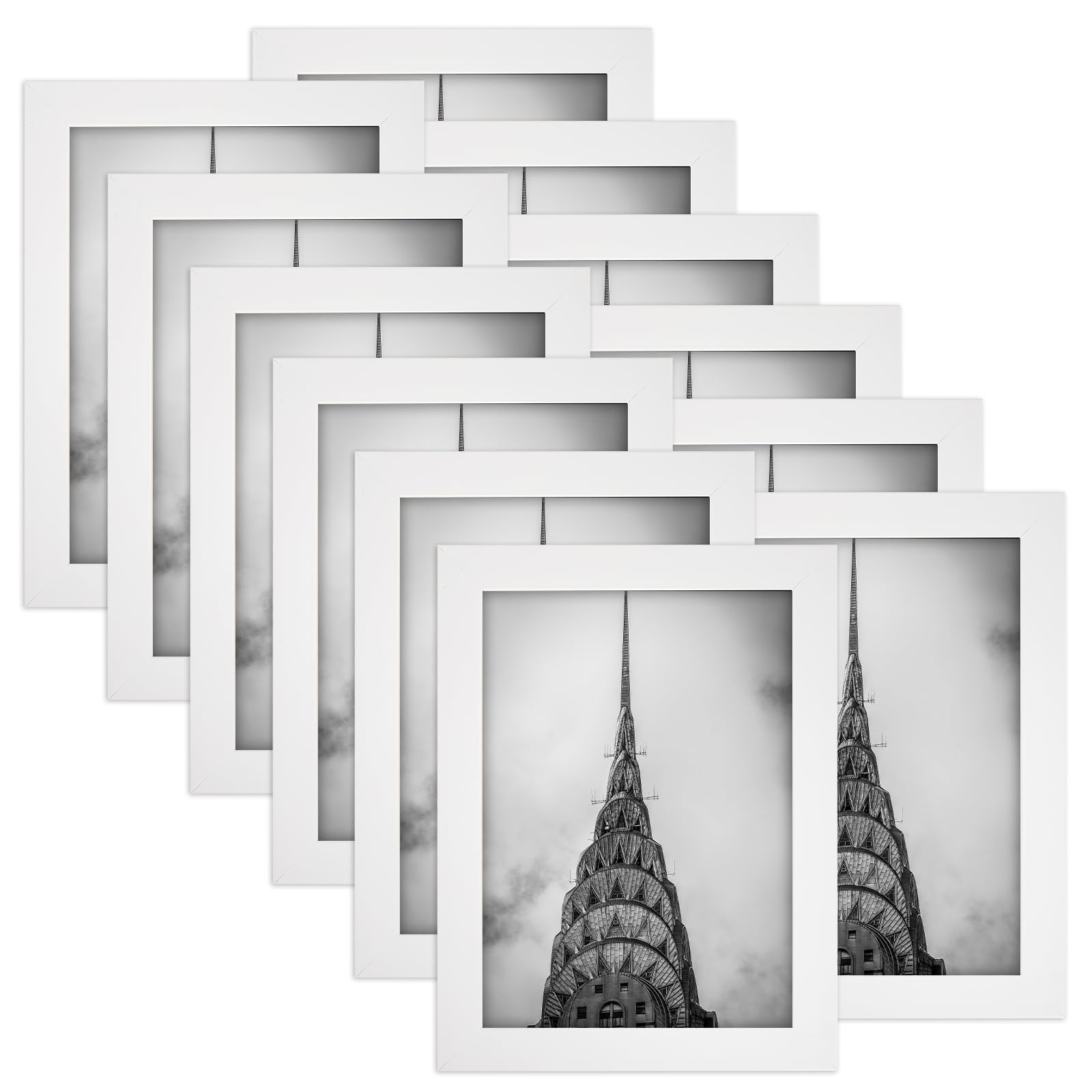 5x7 Picture Frames White Set of 12 for Wall Gallery Collage Photo Frames or Tabletop Display