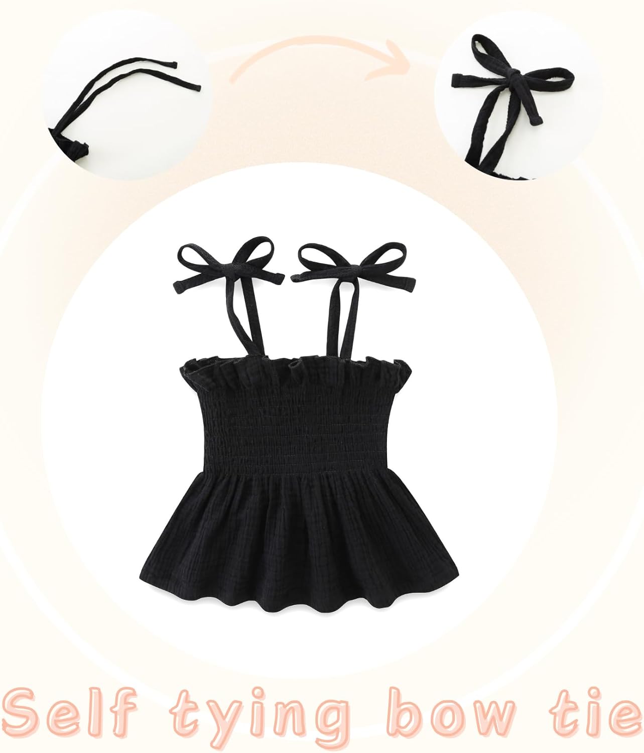 Toddler Girl Summer Clothes Solid Color Sweet Camisole Ruffle 2-Piece Infant Cotton Linen Pants Set - Image 2