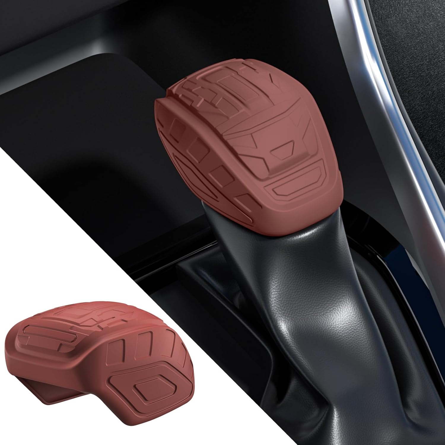 Silicone Car Gear Shift Knob Cover for 2025 2024 Toyota Camry RAV4 Anti-Slip Automobile Shifter Trim Protector with Highlander 2023 2022 Wildlander 2021 2020 Interior Accessories-Black