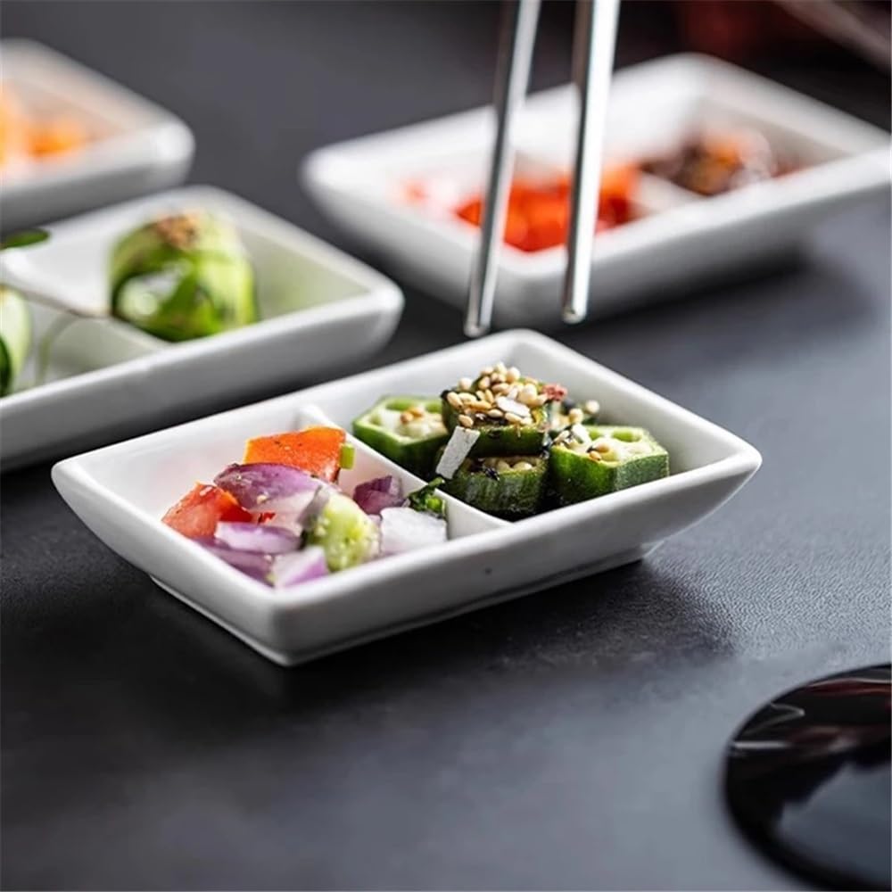Potrawy z przyprawami Białe ceramiczne naczynie na przyprawy, do sushi, sos sojowy, naczynia kuchni molekularnej(Duży)