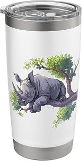 Rhino Sleeping Nature Napping Sleepy Animal Rhino Lover Stainless Steel Insulated Tumbler